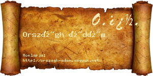 Országh Ádám névjegykártya