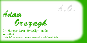 adam orszagh business card